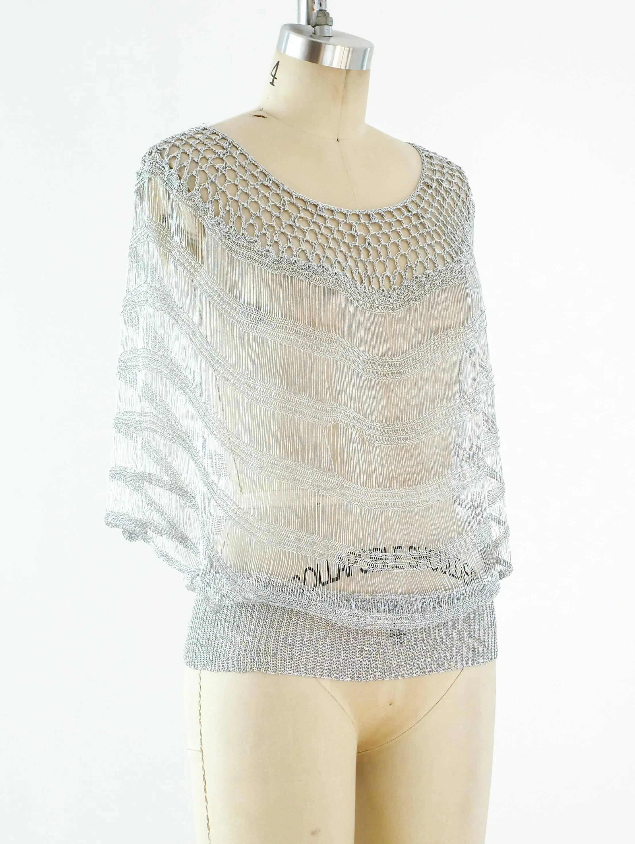 1970's Silver Crochet Top