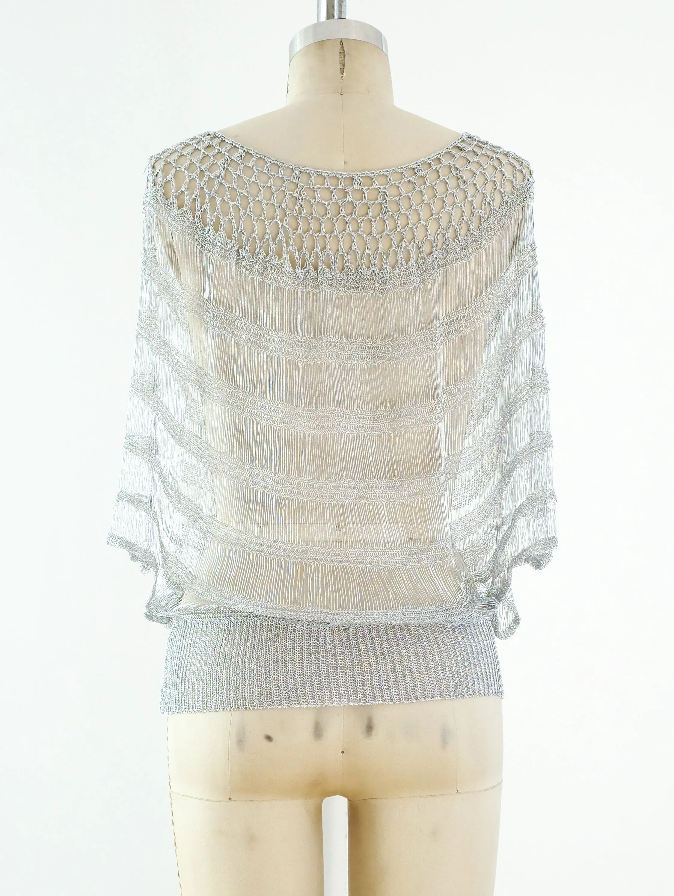 1970's Silver Crochet Top