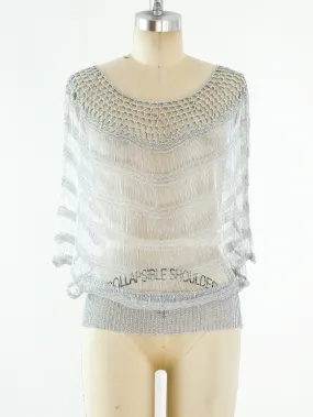1970's Silver Crochet Top
