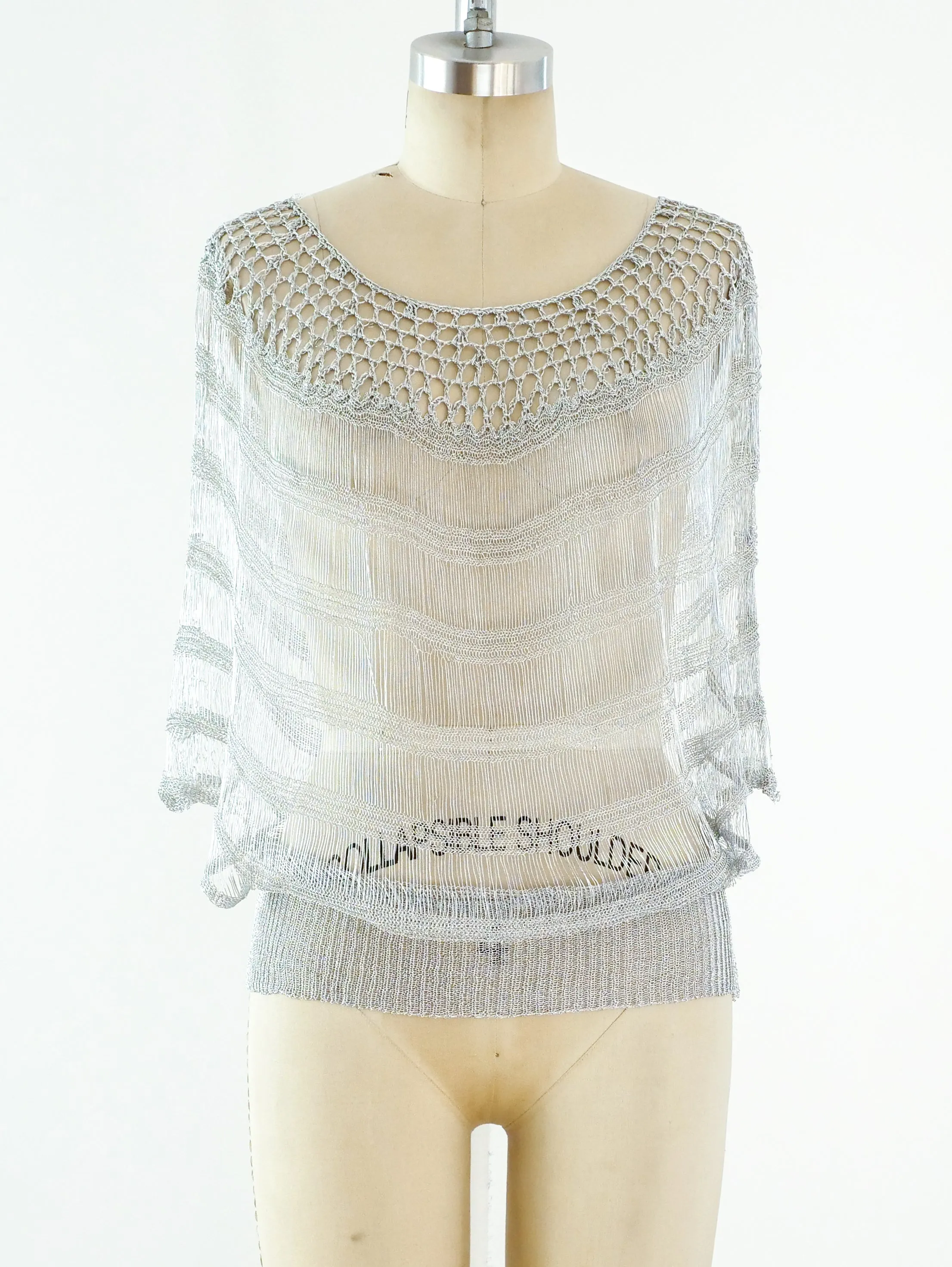 1970's Silver Crochet Top