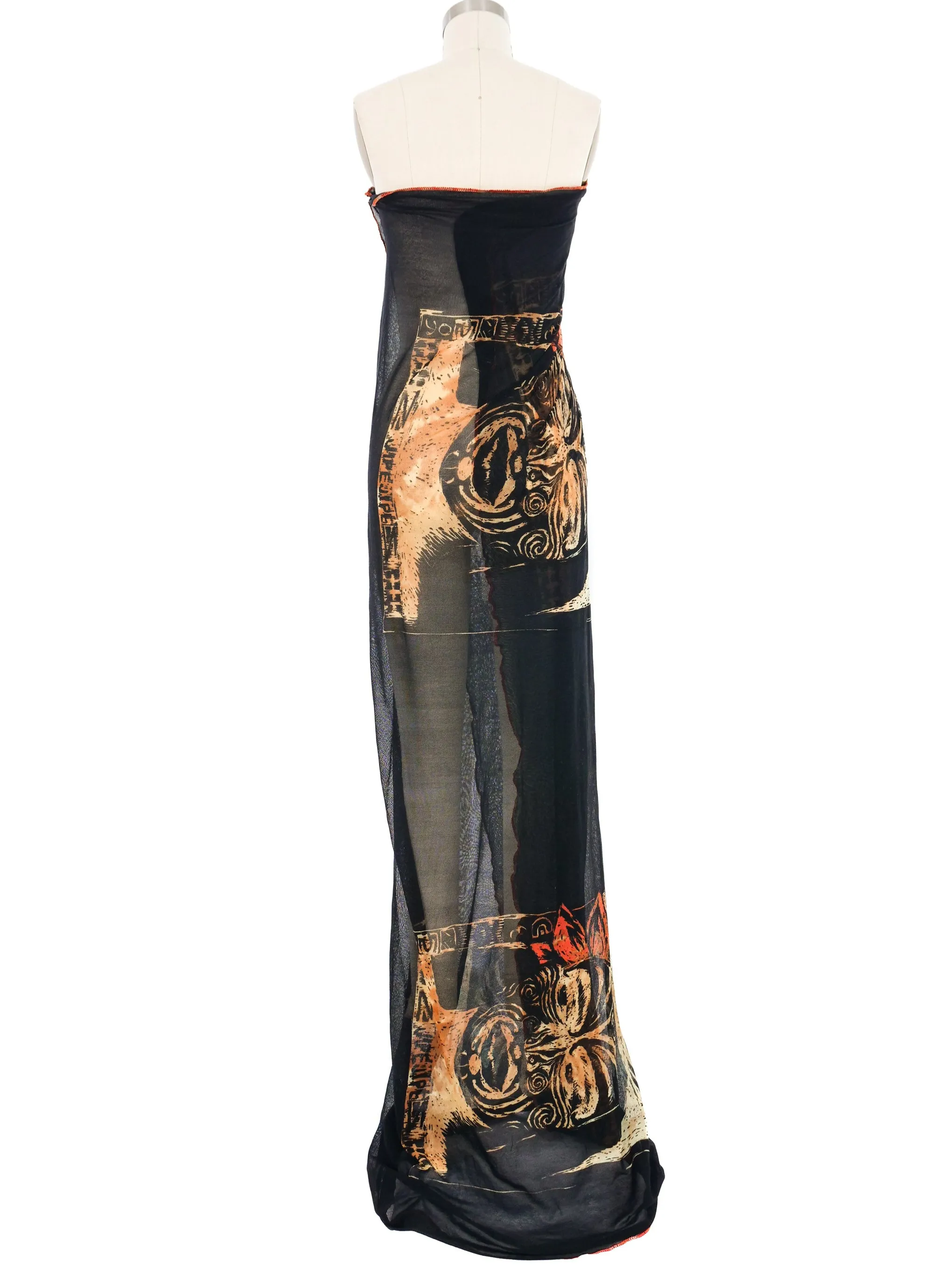 1990s Jean Paul Gaultier Maori Tribal Mesh Wrap