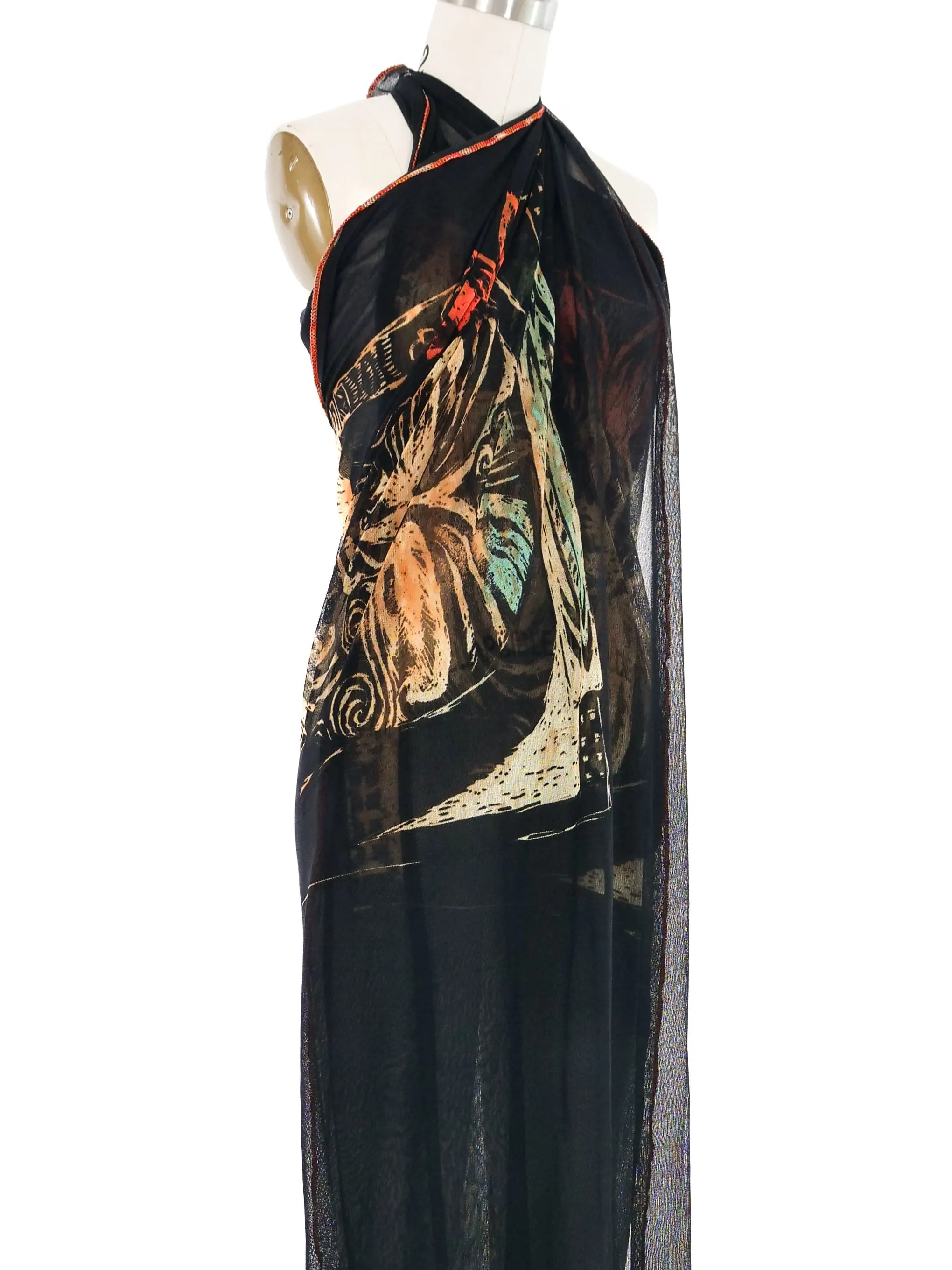 1990s Jean Paul Gaultier Maori Tribal Mesh Wrap