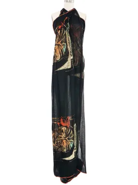 1990s Jean Paul Gaultier Maori Tribal Mesh Wrap