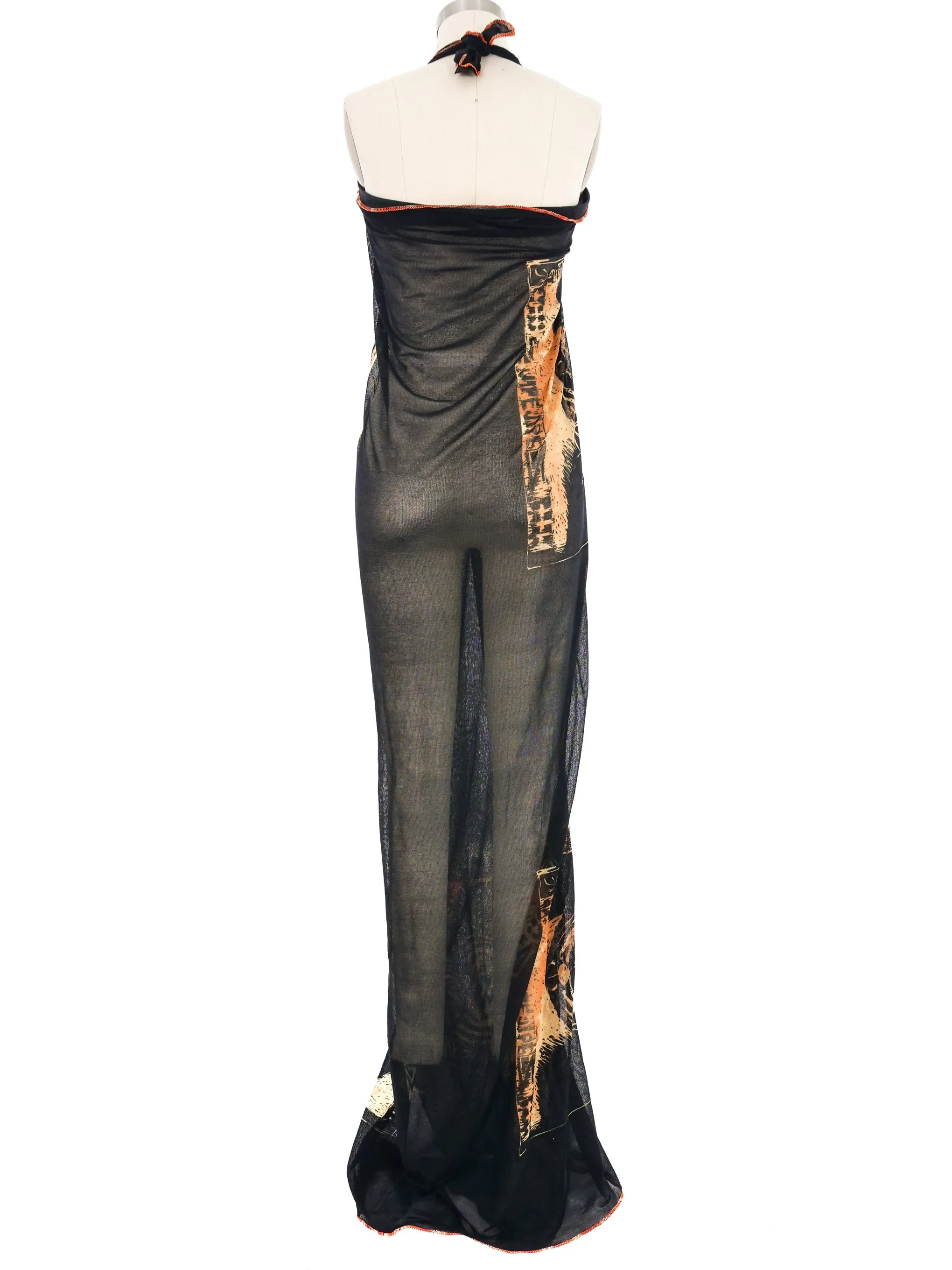 1990s Jean Paul Gaultier Maori Tribal Mesh Wrap