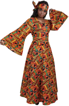 African Print Wrap Dress