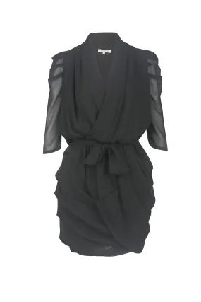 Alice Drape Mini Dress- Black