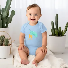 Animal Alphabet - N for Narwhal Baby Bodysuit - Unisex Graphic Bodysuit for Babies