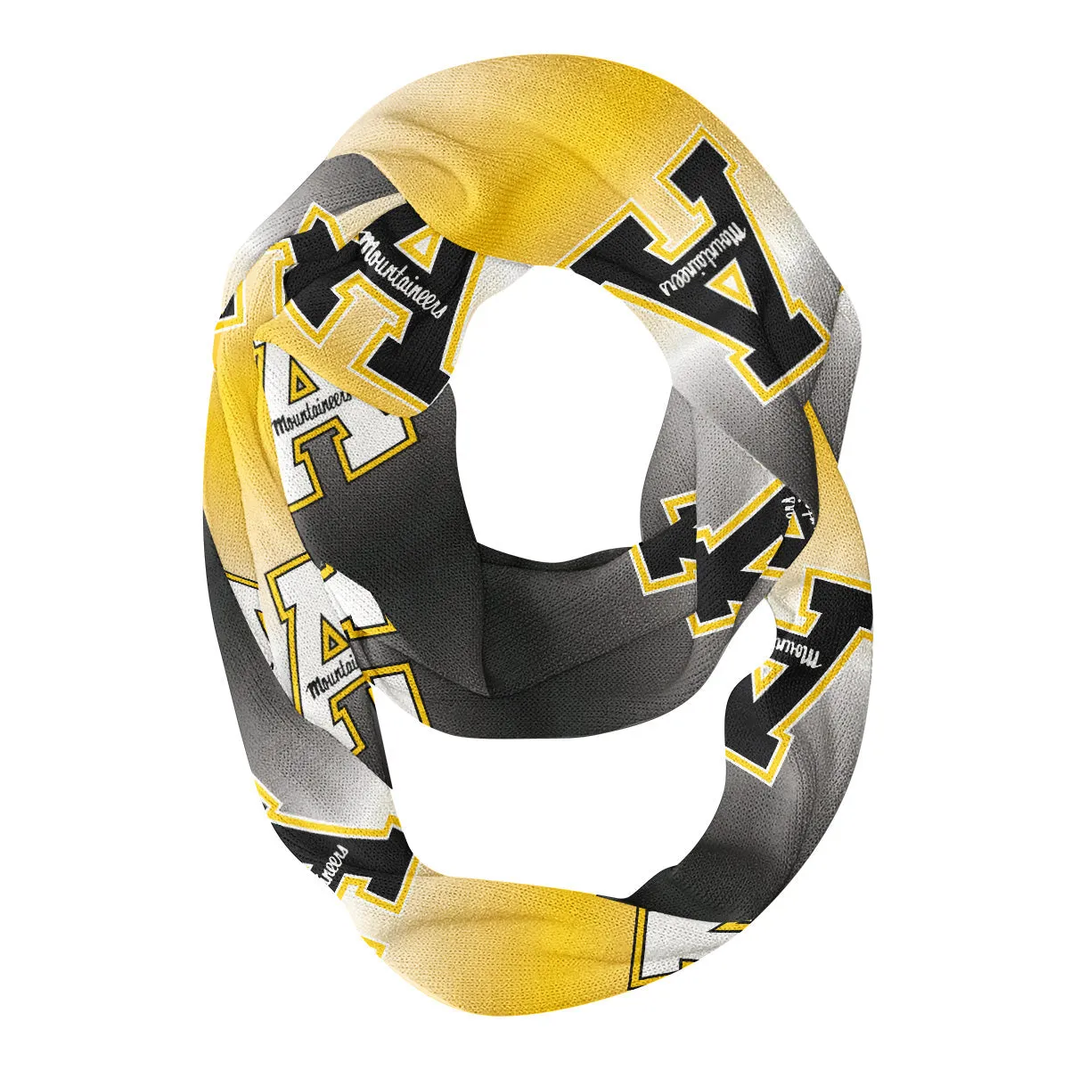 App State Mountaineers All Over Logo Game Day Collegiate Women Ultra Soft Knit Infinity Scarf by Vive La Fete