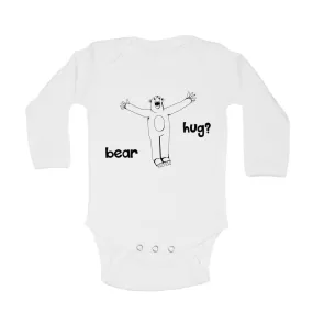 Bear hug baby bodysuit, white