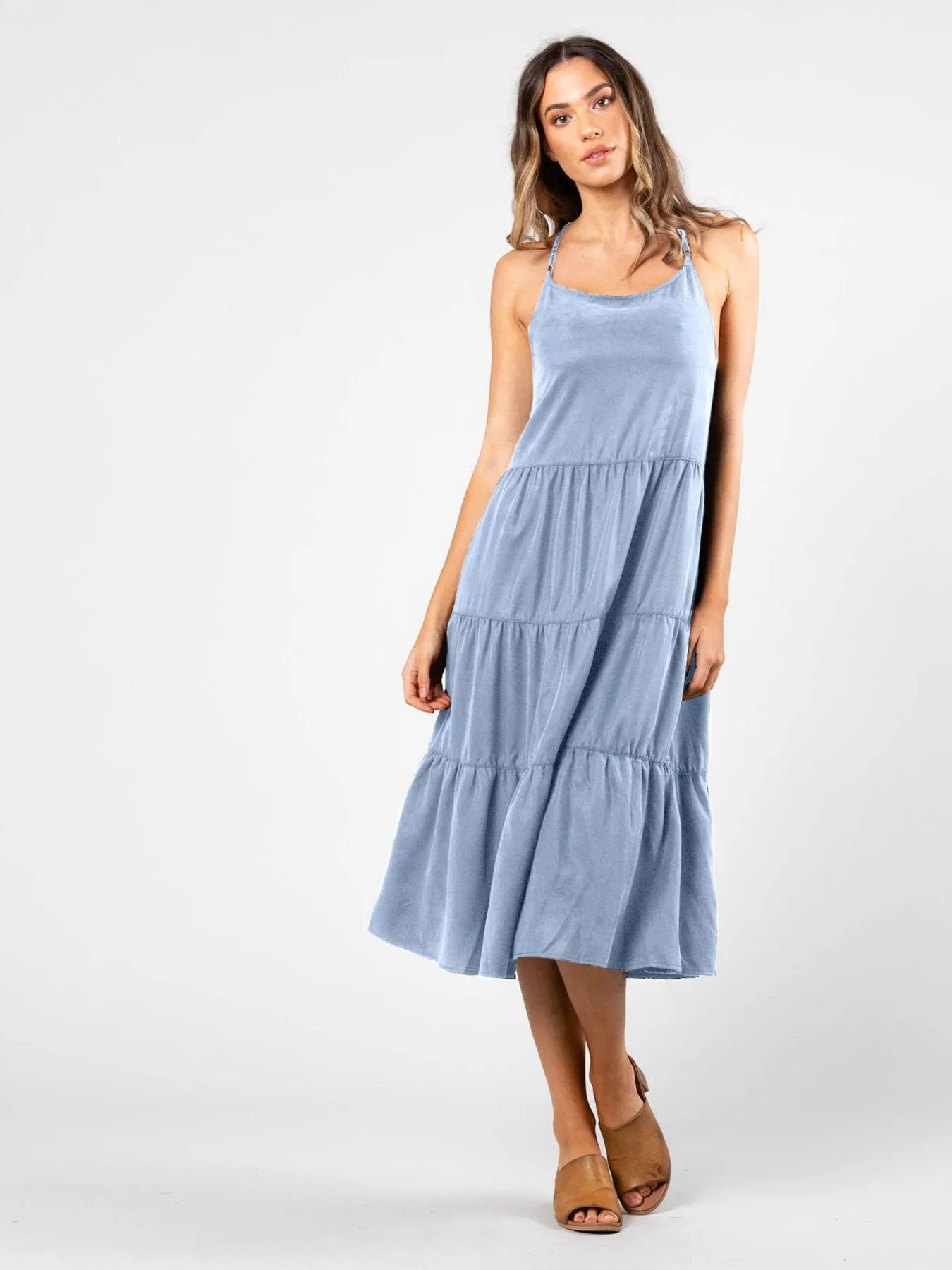 Bounds Panels Midi Dress - Powdery Blue