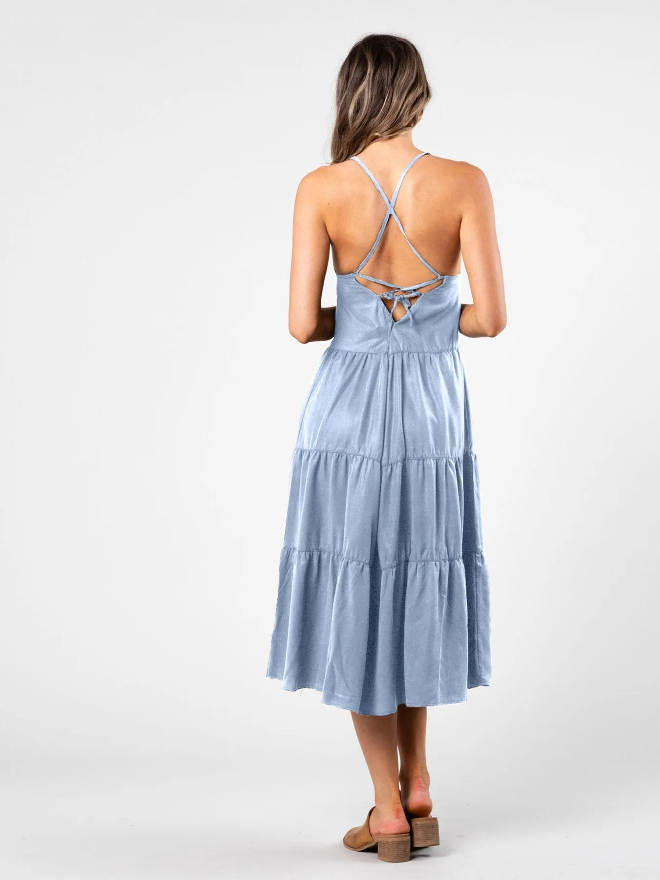 Bounds Panels Midi Dress - Powdery Blue