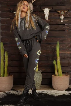 Charcoal Evil Eye Sweatpants