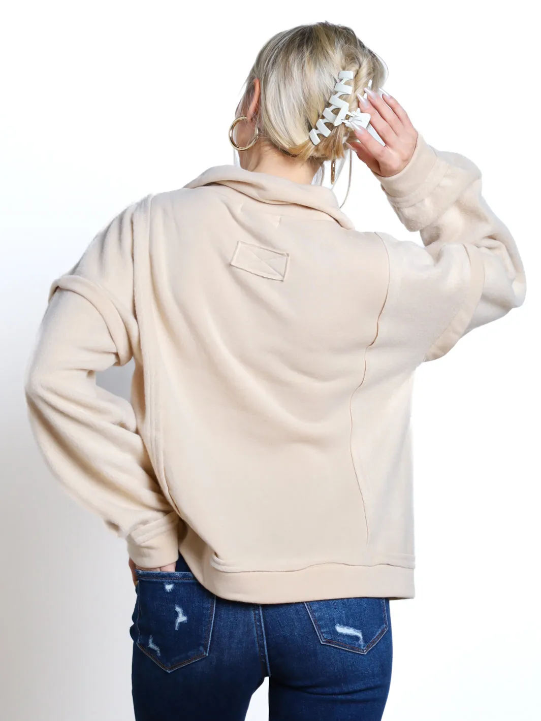 Chill Out Front Pocket Zip-Up Pullover- Final Sale