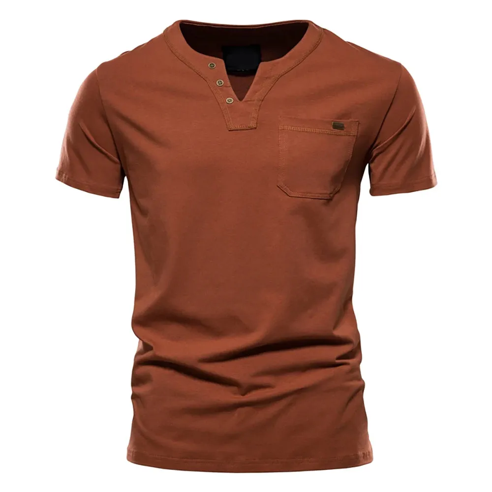 Cotton Henley T-Shirt