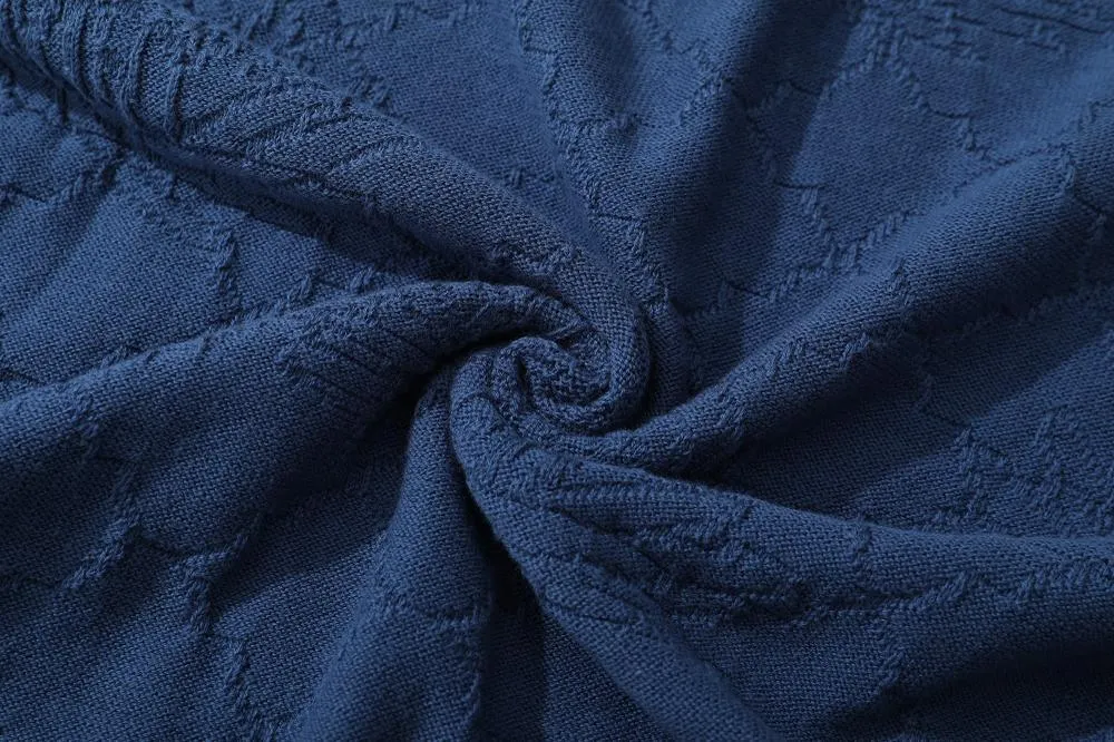 Crew Neck Summer Knit Top - Blue Chrysanthemum