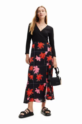 Desigual Menphis Wrap Maxi Dress with Arty Floral Print 24SWVW37