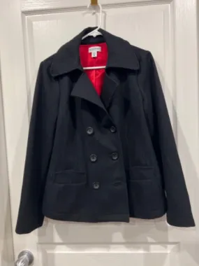 EUC, Motherhood Maternity Black Wool Mix Duffle Coat, Size Medium, Maternity M (8-10)
