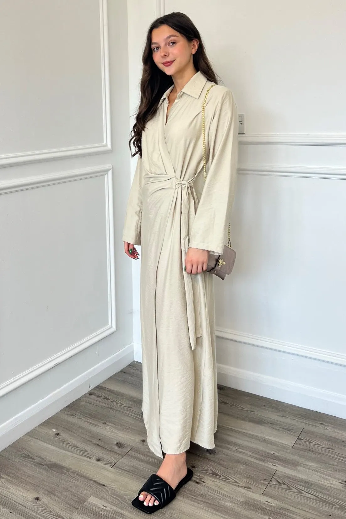 Farah Wrap Dress - Cream