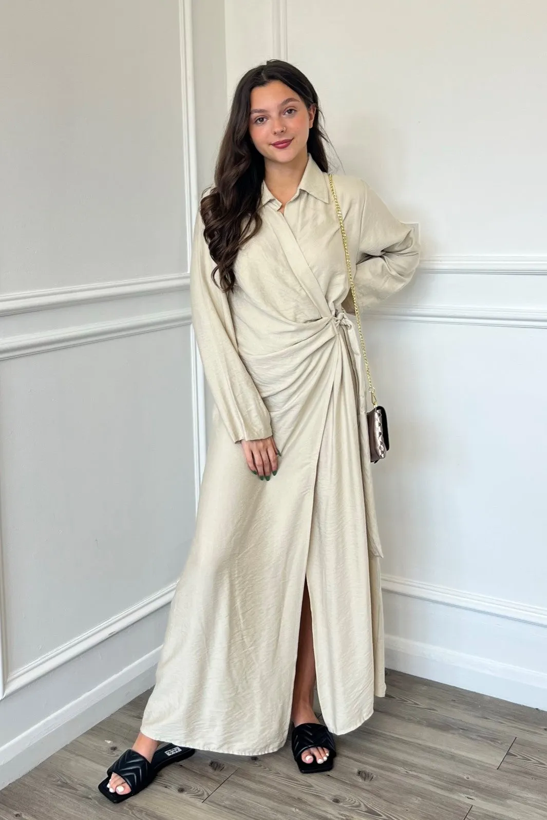 Farah Wrap Dress - Cream