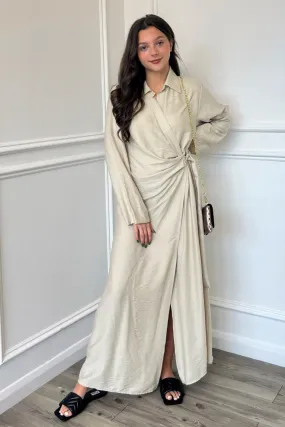 Farah Wrap Dress - Cream