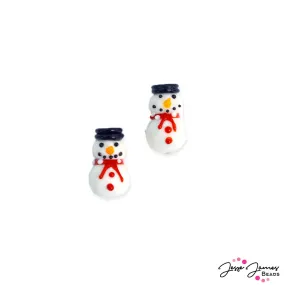 Feelin' Frosty Lampwork Snowmen Bead Pair