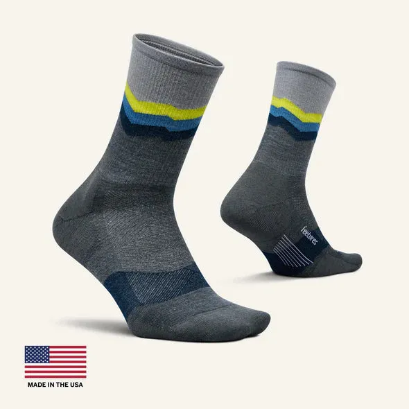 Feetures! | Merino 10 | Max Cushion | Mini Crew | Switchback Gray