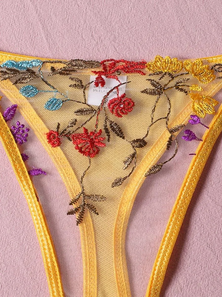 Floral Embroidered Sexy Lingerie Set MSL010