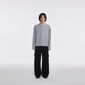 Four-Color Waffle Henley Shirt