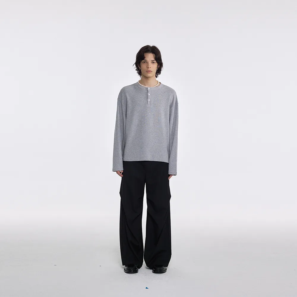 Four-Color Waffle Henley Shirt