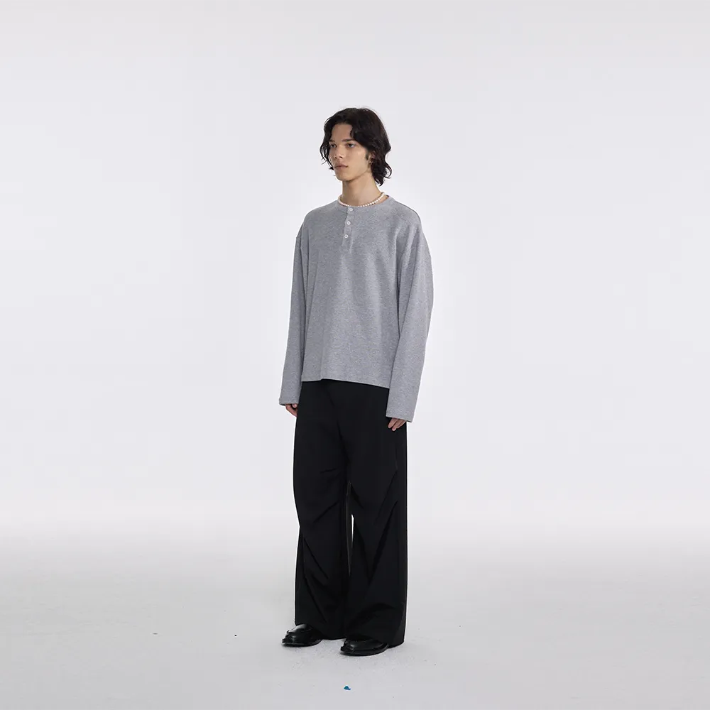Four-Color Waffle Henley Shirt