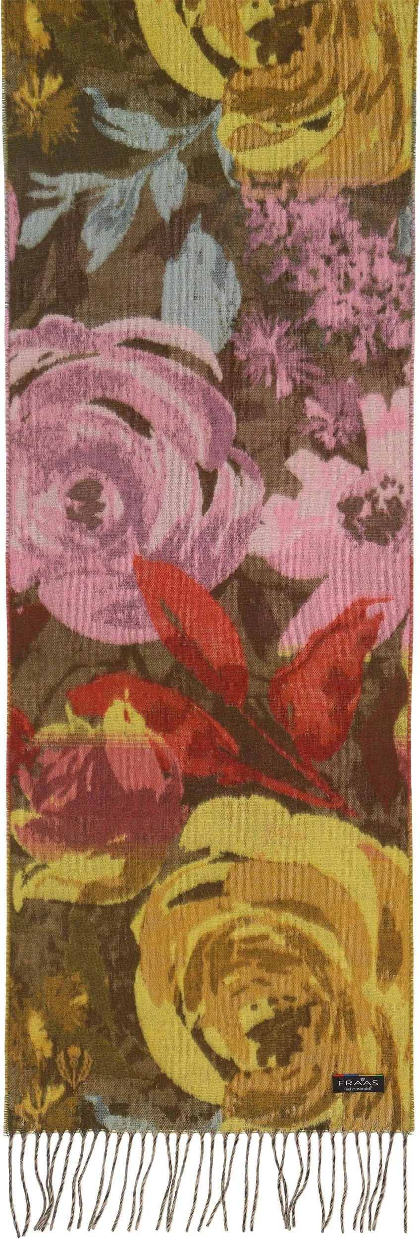 FRAAS - The Scarf Company - Romantic Roses Cashmink: Chartreuse