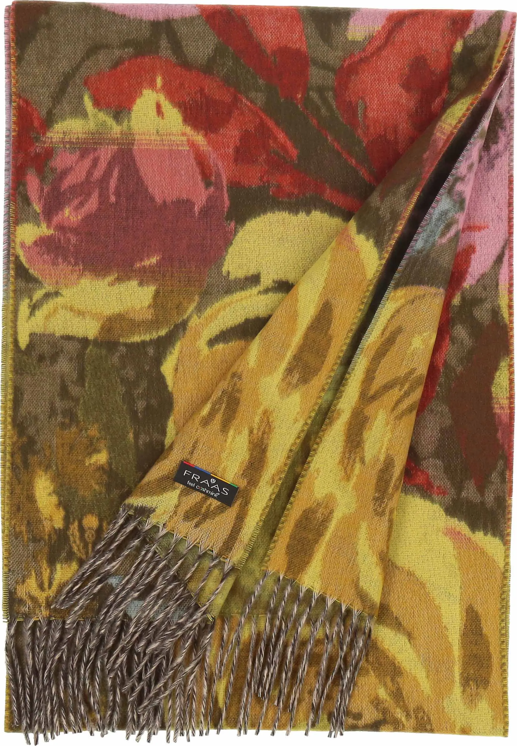 FRAAS - The Scarf Company - Romantic Roses Cashmink: Chartreuse