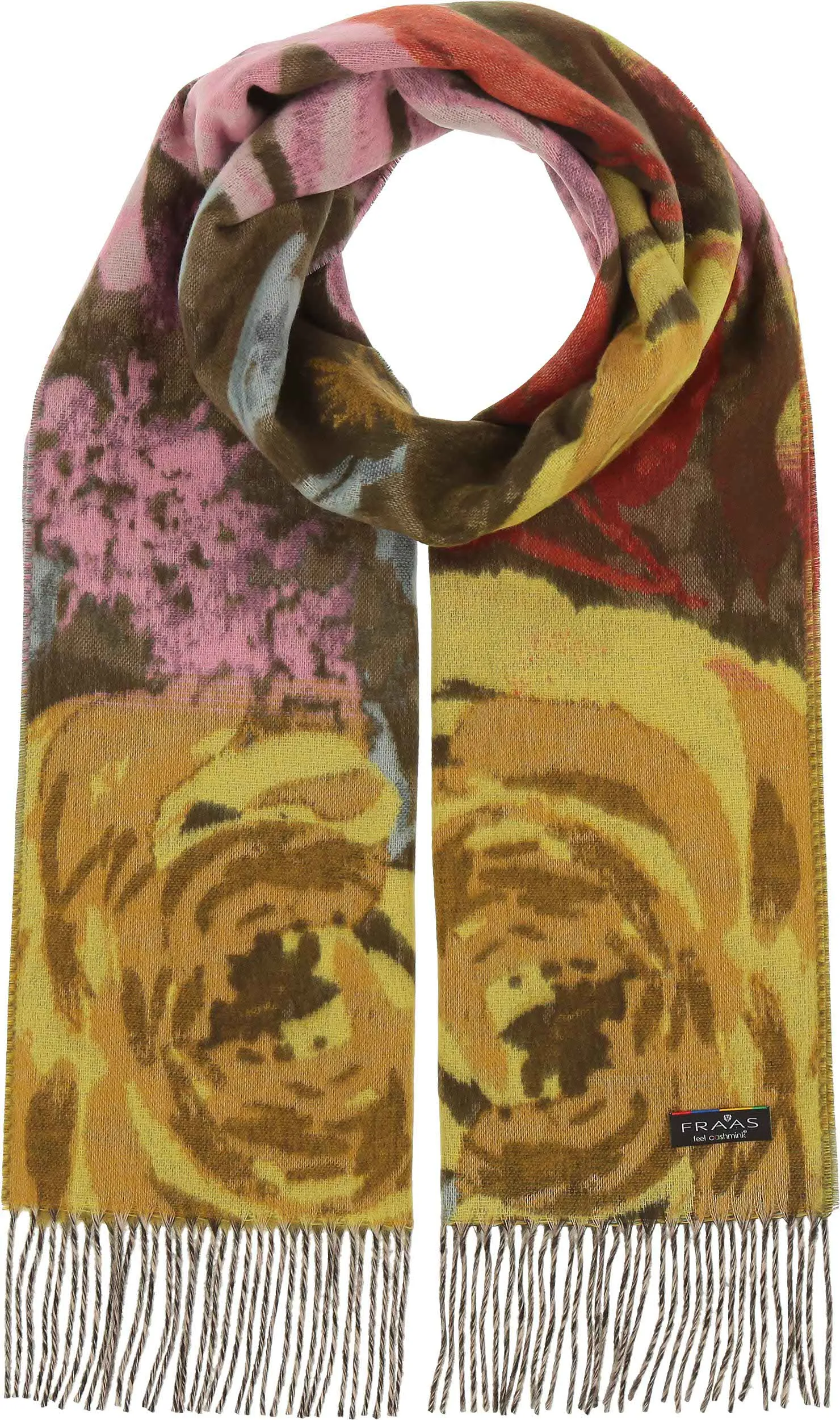 FRAAS - The Scarf Company - Romantic Roses Cashmink: Chartreuse