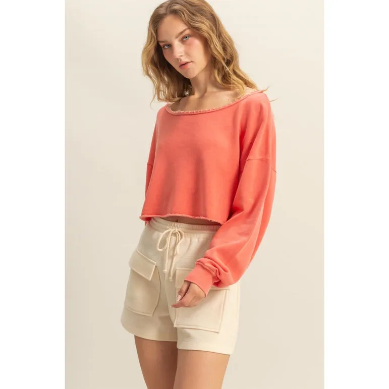 Frayed Crop Sweater