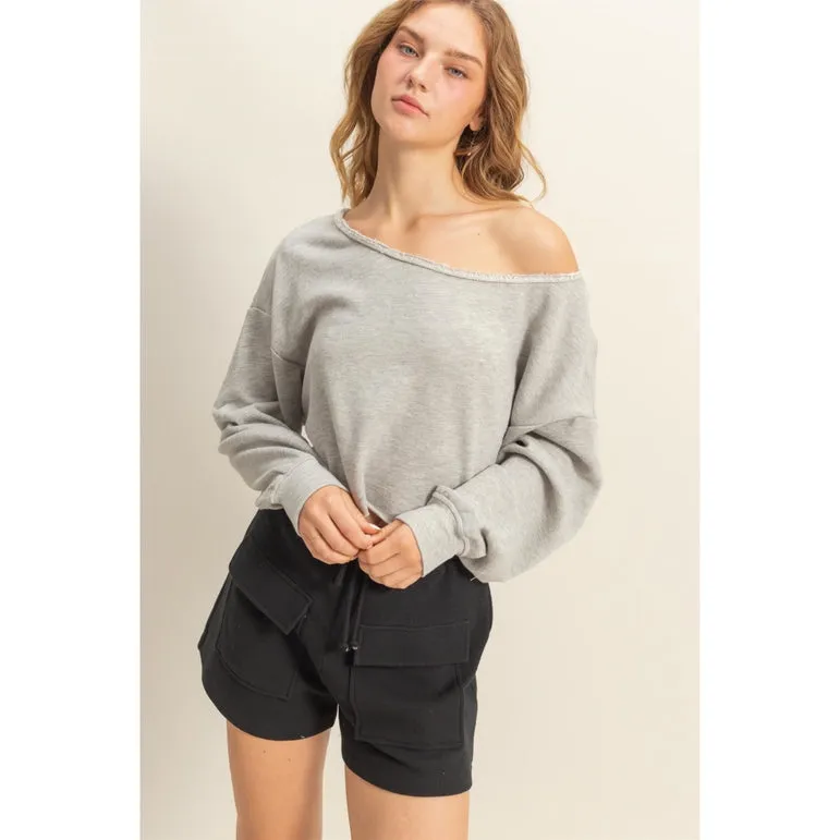 Frayed Crop Sweater