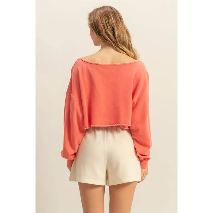 Frayed Crop Sweater