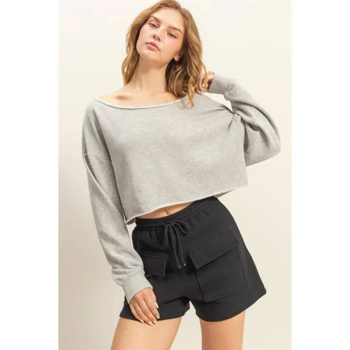 Frayed Crop Sweater