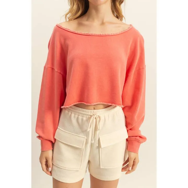 Frayed Crop Sweater