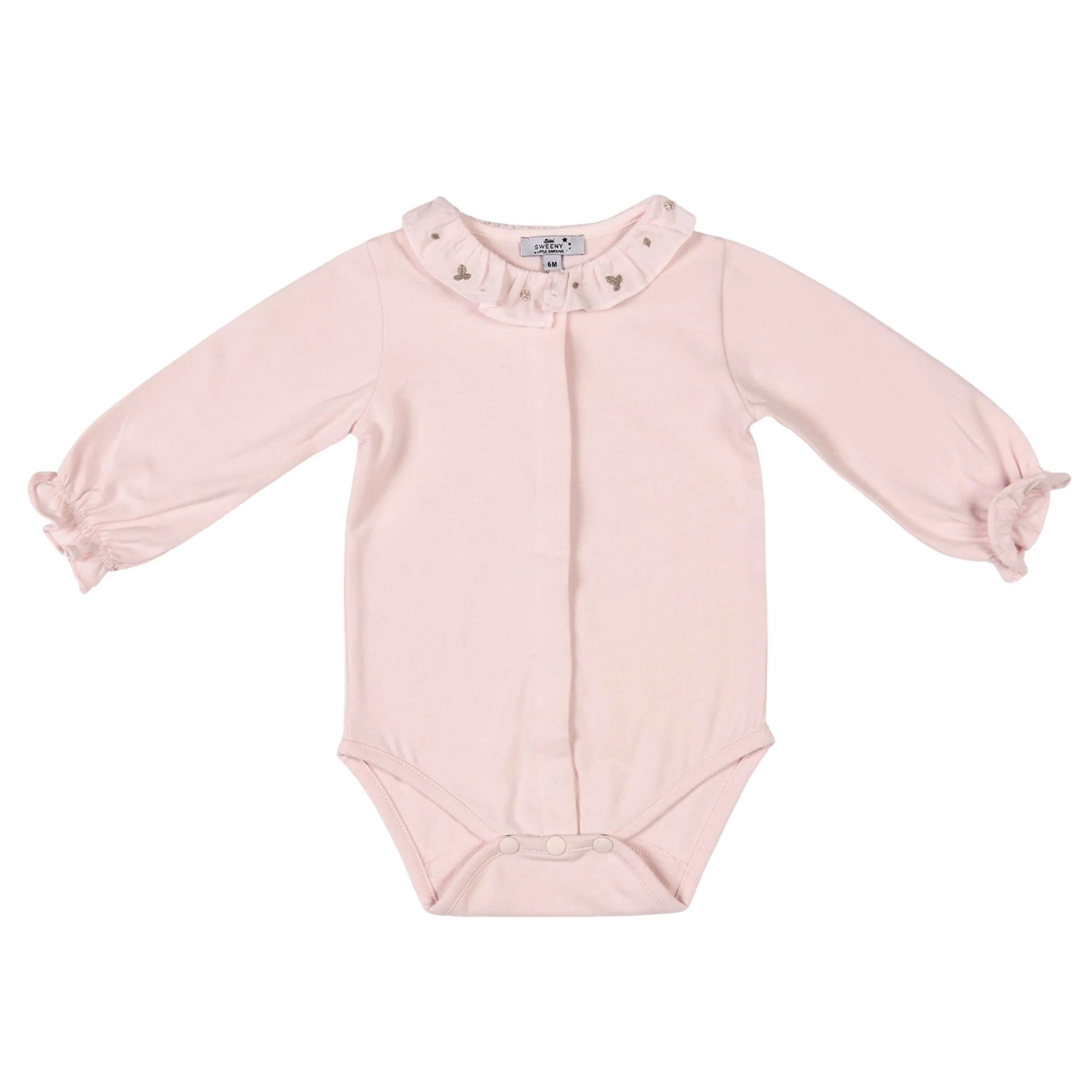 Girls Pale Pink Organic Cotton Bodysuit