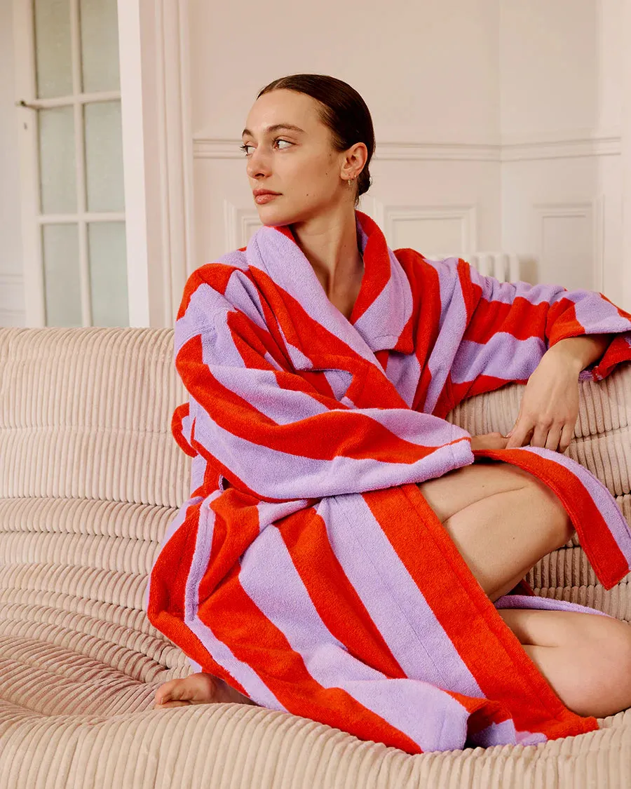 Hommey Robe - Grapefruit Stripes