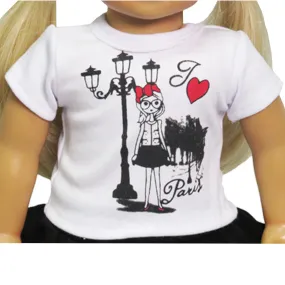I Heart Paris T-Shirt for 18-inch dolls