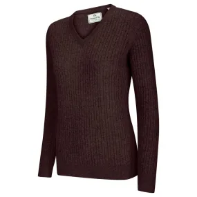 Lauder Ladies Cable Pullover In Redwood