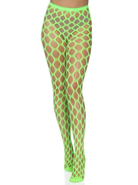 Leg Avenue Jumbo Pothole Net Tights - Neon Green - One Size