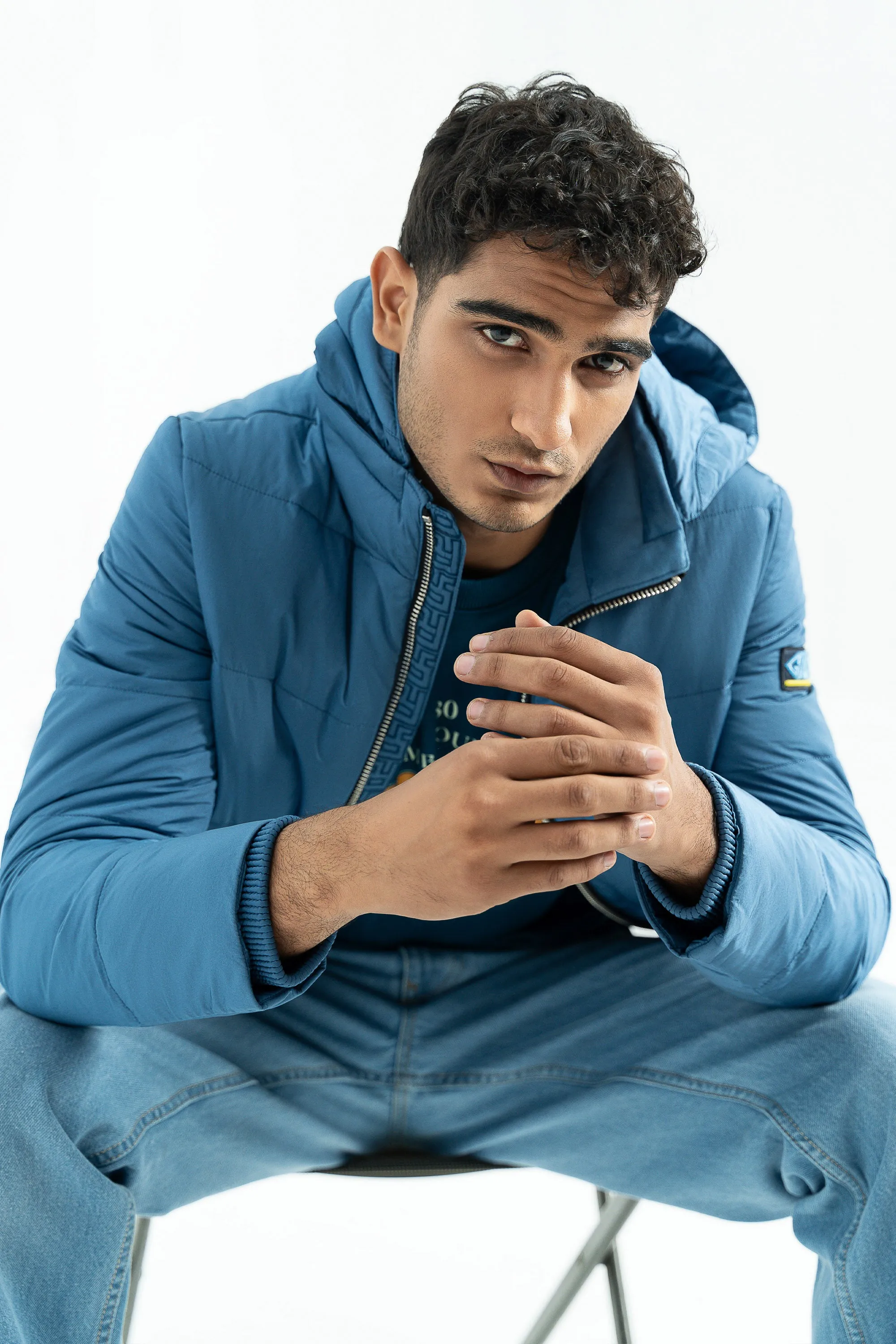 Light Blue Bomber Jacket