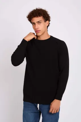 Men Regular Fit Pullover Black
