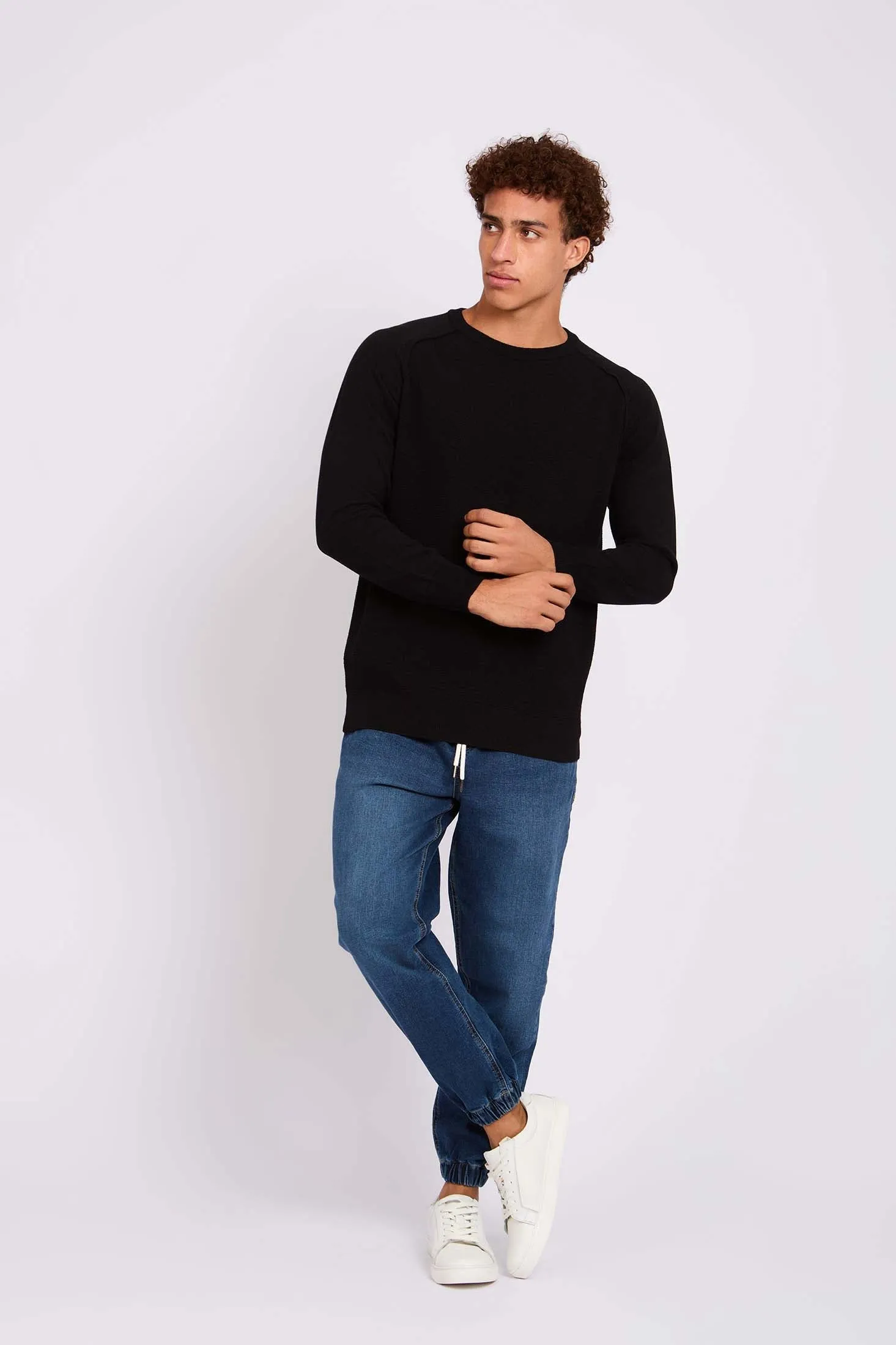 Men Regular Fit Pullover Black