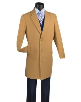 Mens Black Overcoat - Wool & Cashmere Regular Fit Camel Top Coat