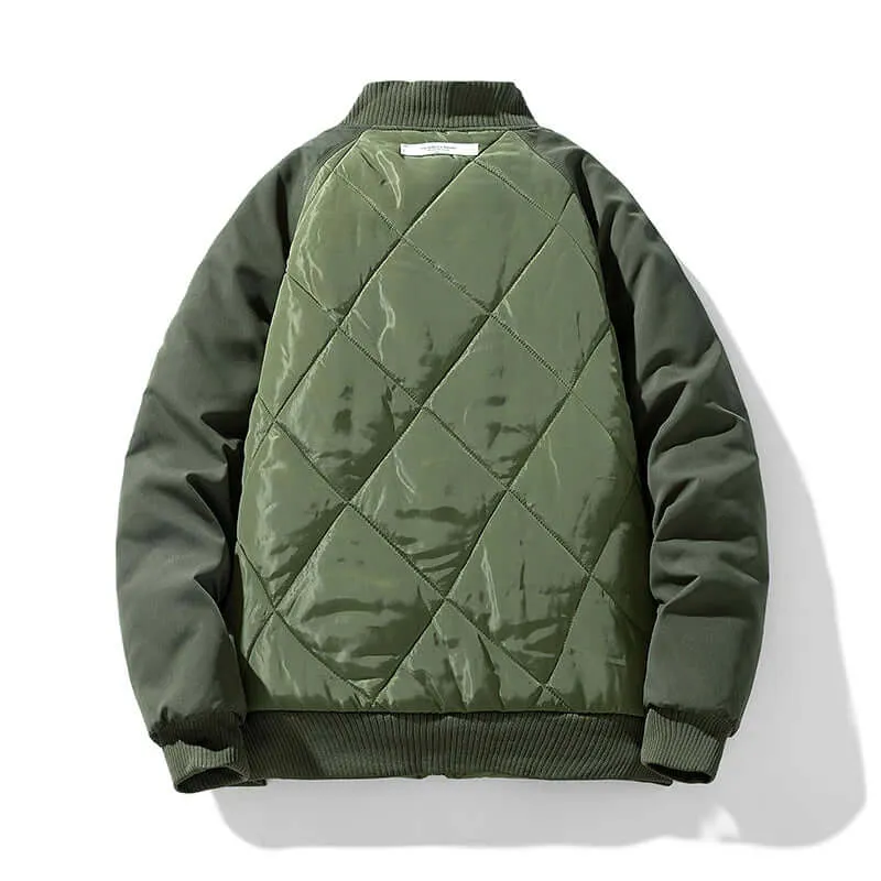 Men's Padded Bomber Jacket with Cargo Pockets