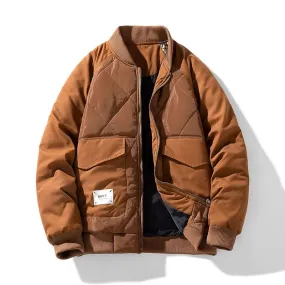 Men's Padded Bomber Jacket with Cargo Pockets