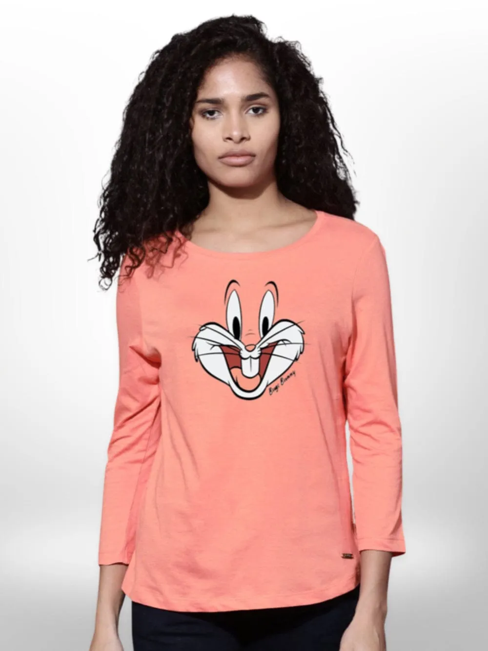 Mice Printed Gils T-shirt 4 Quarter Sleeve